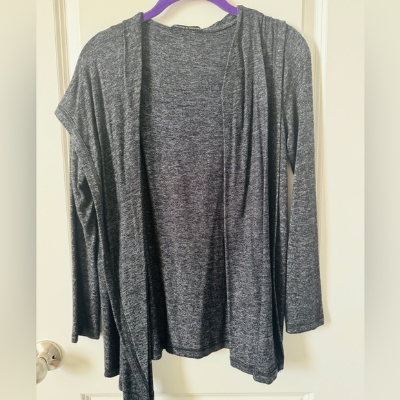 Sweater Harlowe & Graham Open Front Sz SP Charcoal Color Women's Hooded Sweater - Picture 1 of 3